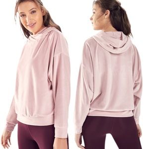Fabletics Brisa Terry Pullover Hooded Sweatshirt pink Large